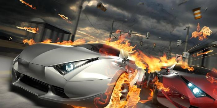 1920x1200 Fiery Race with Cool Cars Wallpaper