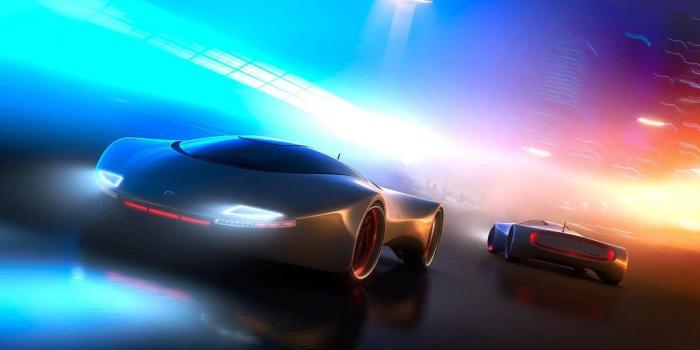 1440x900 Download free Neon Racing Car Wallpaper