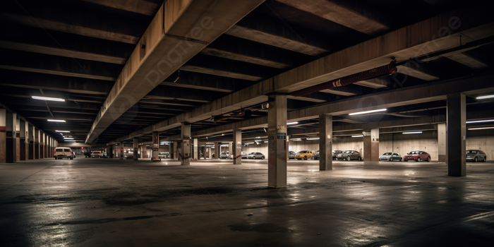 1200x673 Dark Underground Parking Garage Is