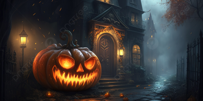 1200x686 Halloween Wallpaper With A Pumpkin In