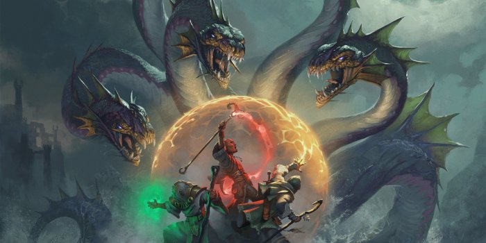 2500x2500 sea, battle, Hydra, mages, fantasy art