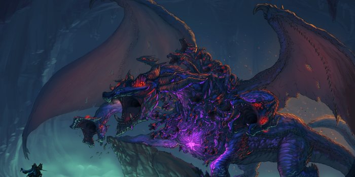 8000x4879 Fantasy, Dragon, Creepy, Knight, Hydra