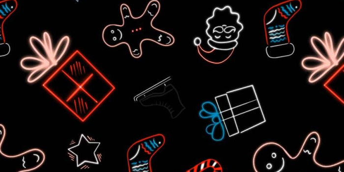 844x1500 Festive Neon Christmas iPhone Wallpaper