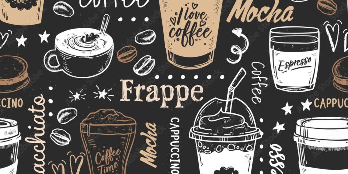 1000x1000 Lovely hand drawn coffee seamless