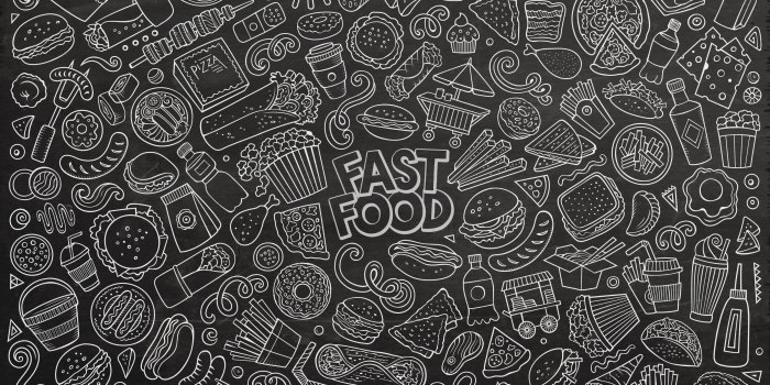 3200x2144 Fast Food Doodle Wallpaper - Murals