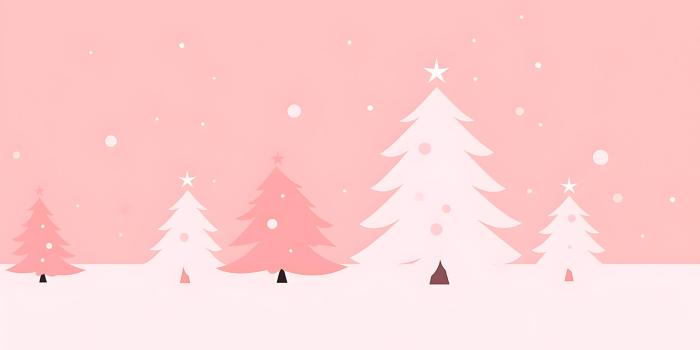 1536x864 Christmas Trees White Pink Minimalist