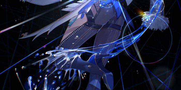 2742x5633 Yolanda, anime girls, black background