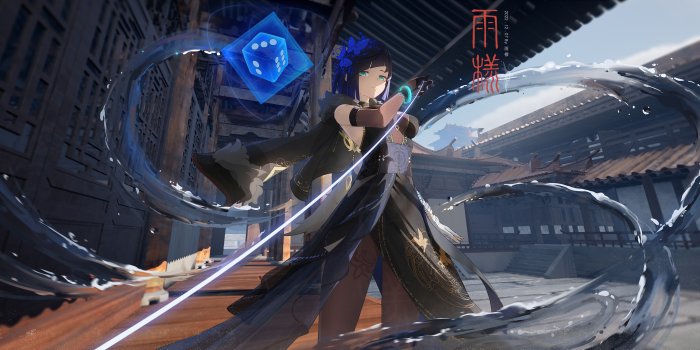 3286x1500 anime, anime girls, Genshin Impact