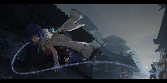 3555x1700 video game characters, Genshin Impact