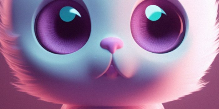 1183x2560 Cute 3D Cat Purple Wallpapers - Cute