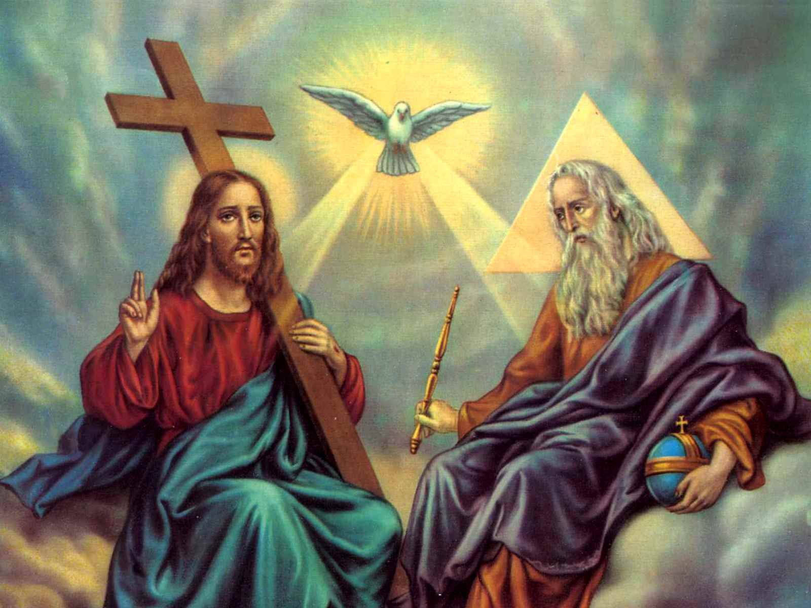 1600x1200 4k Jesus The Holy Trinity Wallpaper
