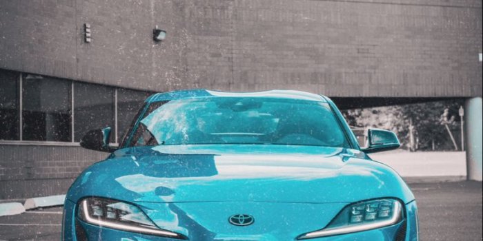 801x1200 Sleek Blue Toyota Supra GR