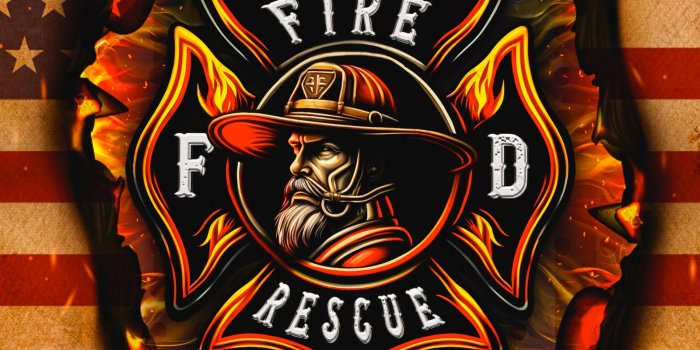 1600x2000 Fireman FD Rescue Symbol With Burning