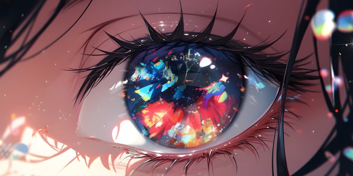 1536x864 Colorful Eye Anime Girl Desktop