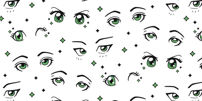 1500x882 Anime Eyes Pattern Design Vector Download