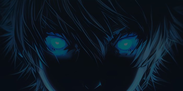1183x2560 Boy with Blue Glowing Eyes Anime