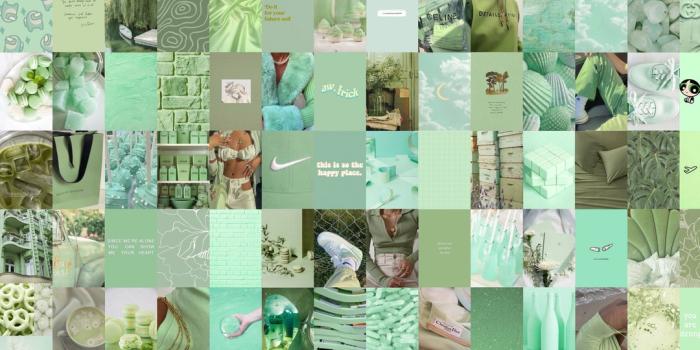 1080x864 Mint Green Wall Collage Kit, Sage Green
