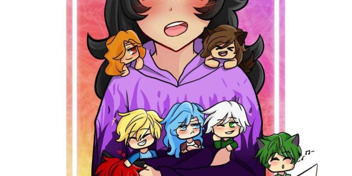 1080x1334 Kawaii Aphmau With Friends Wallpaper