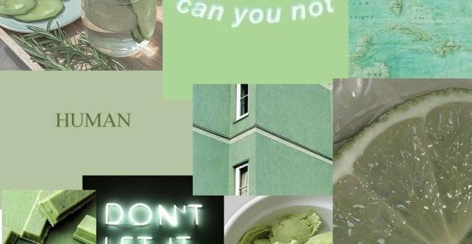 675x1200 Light Green Collage Phone Wallpaper