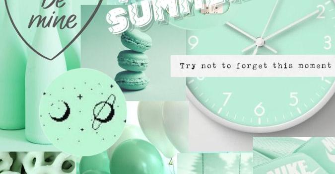 675x1200 Mint Green Collage Wallpapers