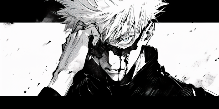 2563x1436 JJK Satoru Gojo Manga Wallpaper by patrika