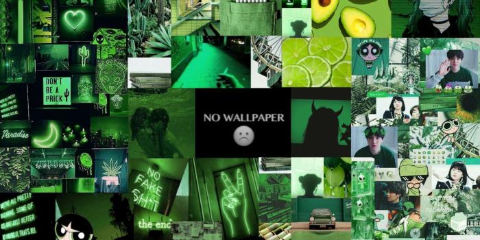1440x900 Green Aesthetic Collage Desktop