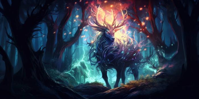 2210x1473 Mythical Creature Walking in a Dark