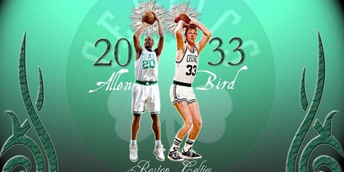 1024x768 Ray Allen And Larry Bird Wallpaper