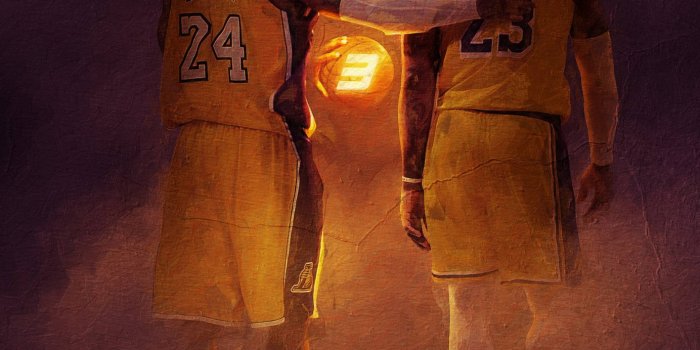 1384x1920 Lebron James With Kobe Bryant Wallpaper