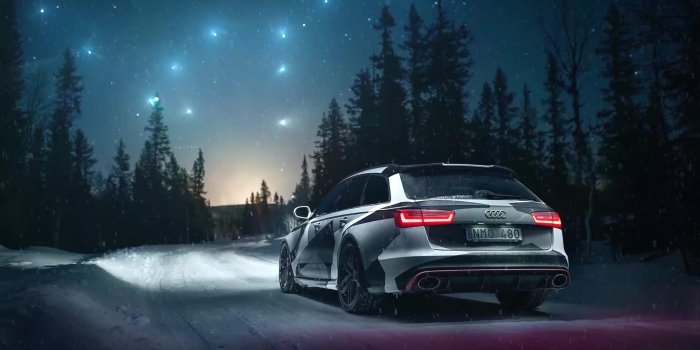 1920x1080 Audi Rs6 Winter Snow Night Live