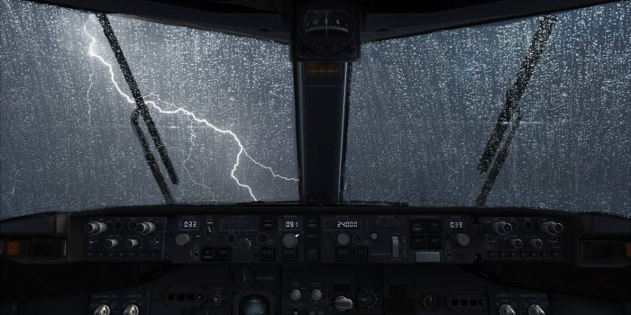 1920x1080 View of a Storm from the Cockpit