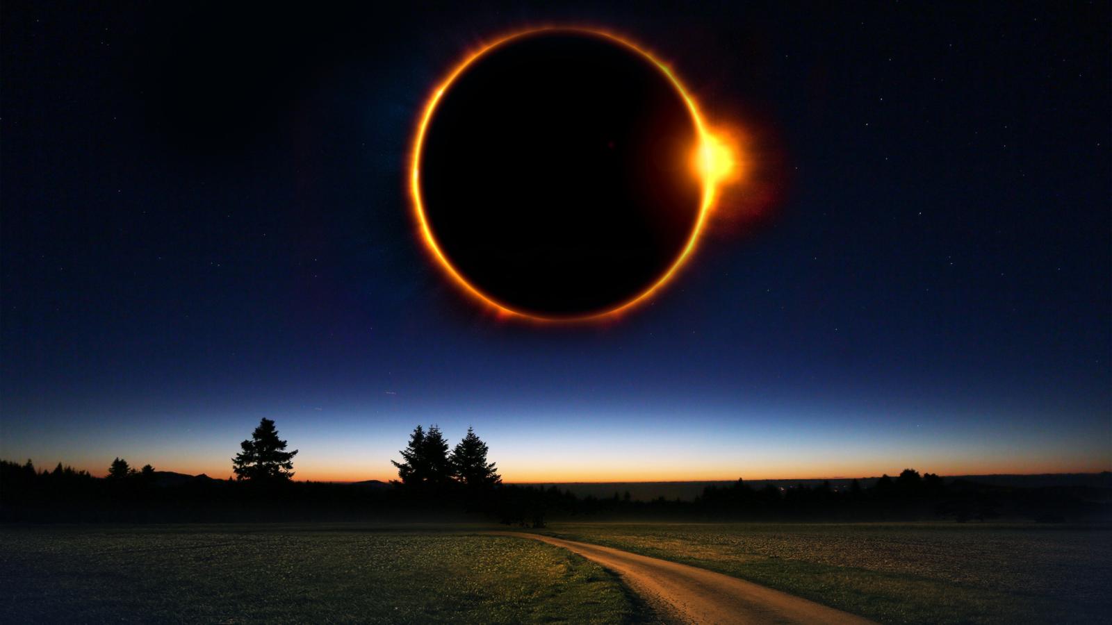 2560x1440 wallpaper: Fantasy solar eclipse 2560x1440