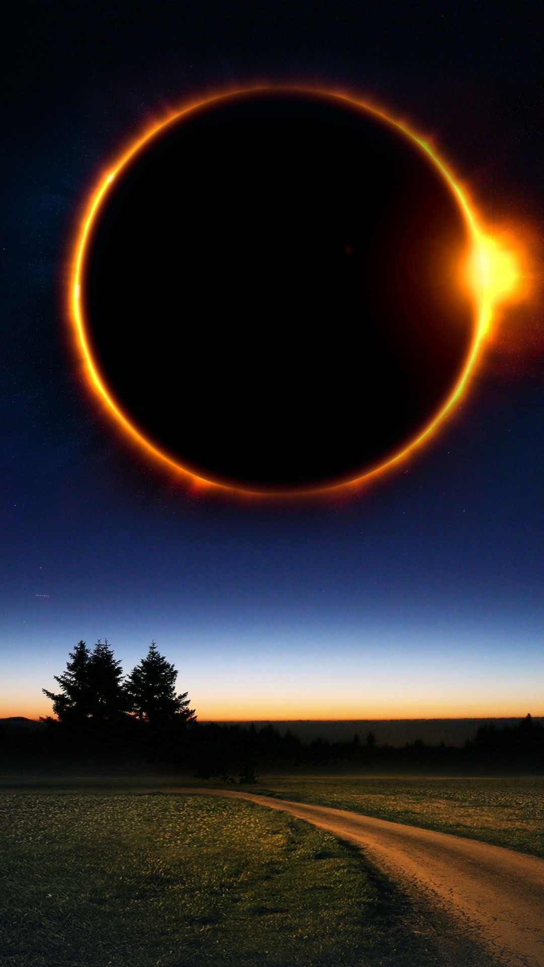1080x1920 wallpaper: Fantasy solar eclipse 1080x1920