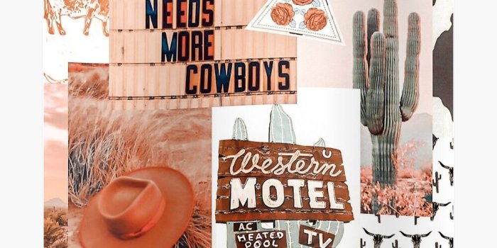 1000x1000 Western, Cowgirl Collage Art