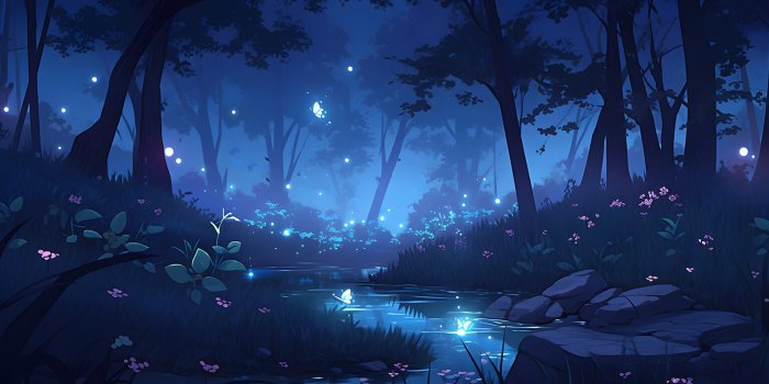 1536x864 Night Fairycore Forest Desktop