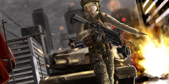 4000x2821 original characters, weapon, tank