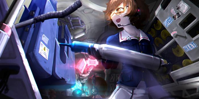 2998x1853 Wallpaper girl, weapon, anime, pretty