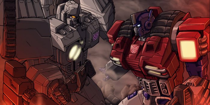 1024x768 Megatron and Optimus Prime