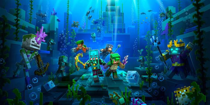 3840x2160 Minecraft Minecraft Dungeons ocean view