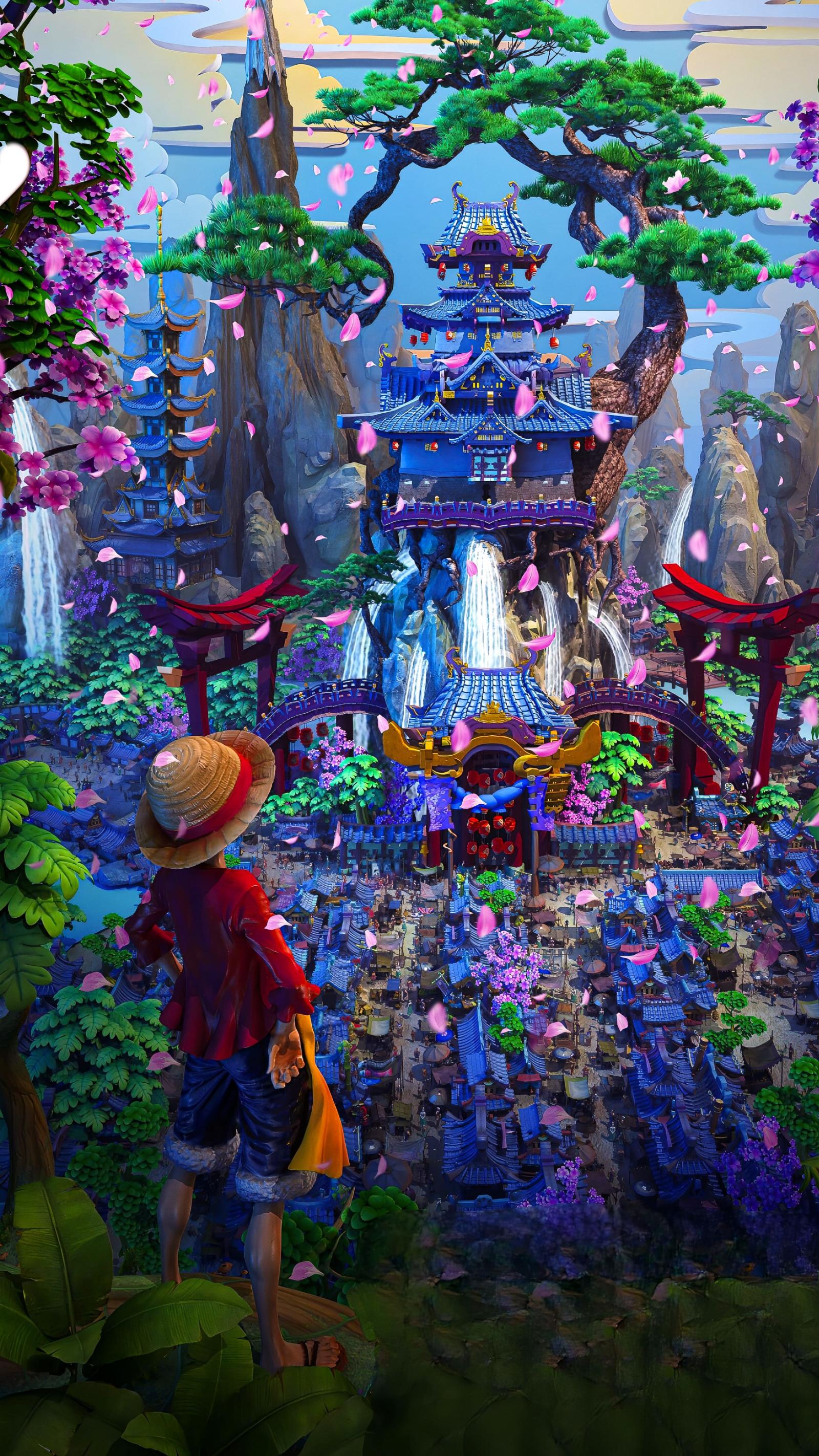 2304x4096 Monkey D. Luffy Wano Anime One Piece