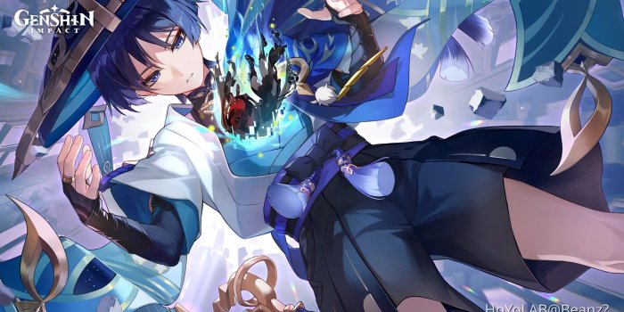 2048x1152 scaramouche wallpaper Genshin Impact