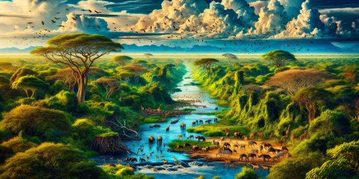 3584x2048 Majestic Wildlife Oasis HD Wallpaper by