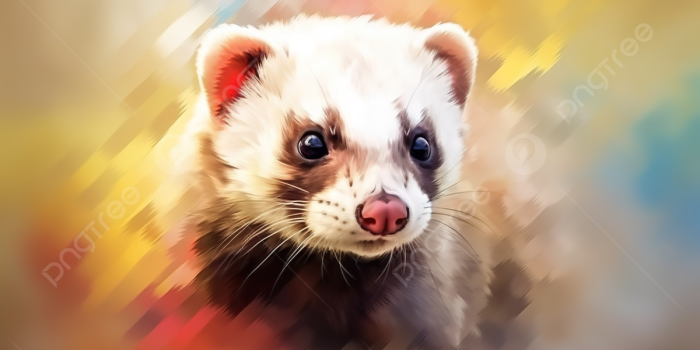 1200x673 Digital Watercolor Painting Of Ferret