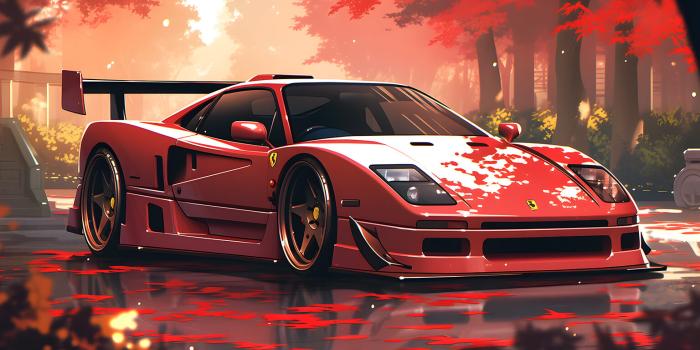 1536x864 Red Ferrari F40 Wallpaper for Desktop