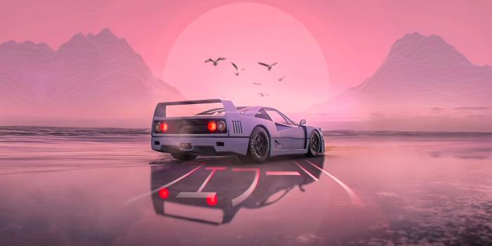 1920x1080 Ferrari F40 (pink + white) : r/wallpapers