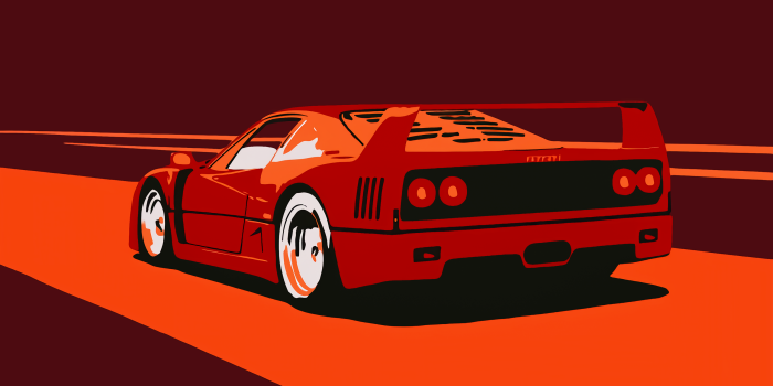2560x1440 Minimalist Ferrari F40 Scuderia Wallpaper