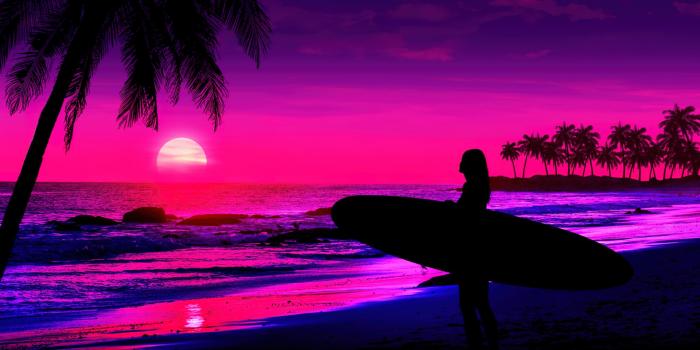 1920x1080 Tropical beach Wallpaper 4K, AI art