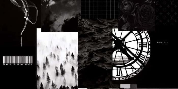 850x1511 Dark Collage Black Aesthetic Background