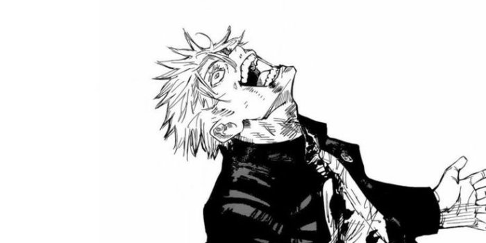 736x1307 gojo manga panels wallpaper | Bianco e