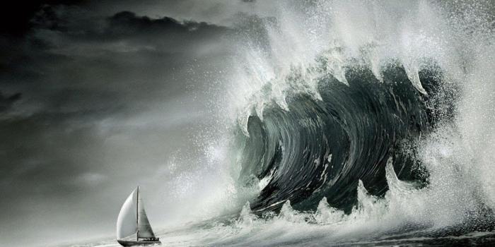 1366x768 Muecddoa Man vs. Tsunami HD desktop